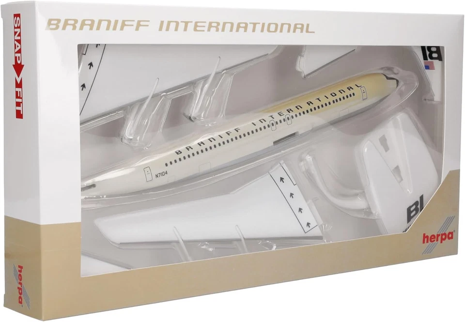 Snap-Fit Modellino Aereo Braniff International Boeing 707-320, Miniatura in Scal - Immagine 4 di 4