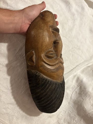 HISTORIC NORTHERN RHODESIA LG PRIMITIVE ANTIQUE AFRICAN CARVED WOODEN MASK NR - Picture 11 of 13