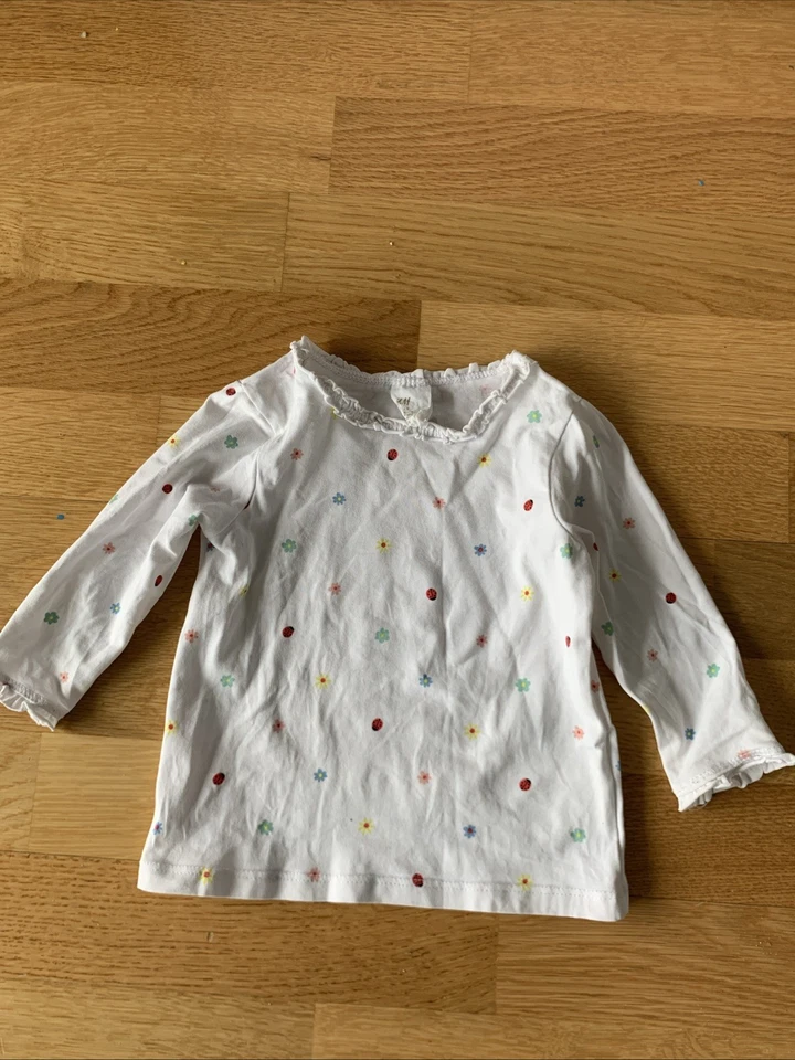 Shirt Weiß 68 H&M Blumen 