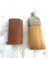 Antique Grooming Clothing Brush Metal Stop Stiff Bristles 3 1/2" tall