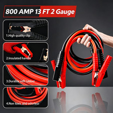 13ft 800amp Heavy Duty Car Van Jump Leads Battery Starter Booster Jumper Cables 13ft 800amp Heavy Duty Car Van Jump Leads Battery Starter Booster Jumper Cables