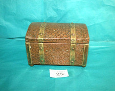 Tea Caddy Vintage Arts Crafts Beaten Copper Brass Tin Lined 25C(FREE UK POSTAGE