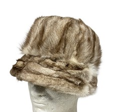 Vintage USSR Soviet Union Leningrad Red Front Mink Fur Hat  Women  s Size 56