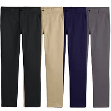 Boys School Uniform Pants New Size 4-16 Regular & Husky Flat Front Style NWT NEW