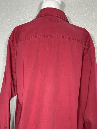 St Johns Bay Button Up Casual Shirt Men's Medium Rust Red 100% Cotton - Picture 5 of 5