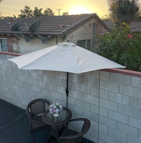 Repuesto de toldo paraguas Bellrino para medio paraguas de 9 pies 5 costillas, solo toldo - Imagen 4 de 8