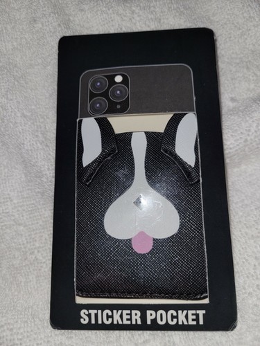 Set Ear Pod Case & Handy Aufkleber Tasche Schwarz & Weiß Hund - Bild 5 von 6