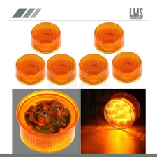 6pcsSet  2" Side Marker Light Clearance Lamp Round Shape For Truck Front Rear