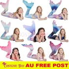 Kids Girls Mermaid Tail Swimming Costume Swimmable Monofin Swimwear Beachwear