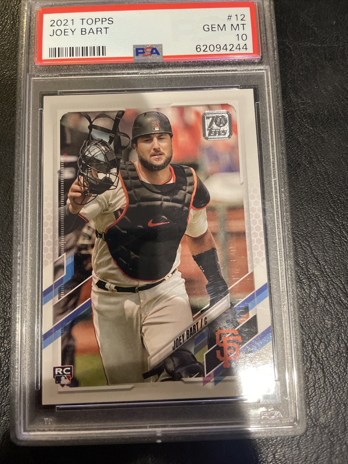 2021 Topps Joey Bart RC PSA 10 Gem Mint #12 Rookie Card SF Giants Baseball 70th
