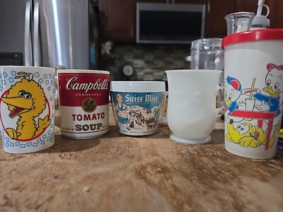 Vintage Swiss Miss Campbell's Big Bird Kool Aid Duck Tales Mug Plastic Rare A6