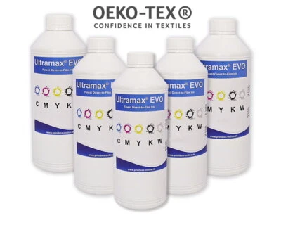 PRINTBOX 250ml Ultramax® EVO Premium DTF Tinten mit OEKOTEX® Zertifikat | Direct to Film