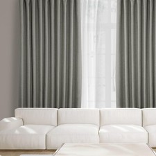 1 Panel Blazer Grey 108"Lx100"W Linen Darkening Curtains For Bedroom Living Room
