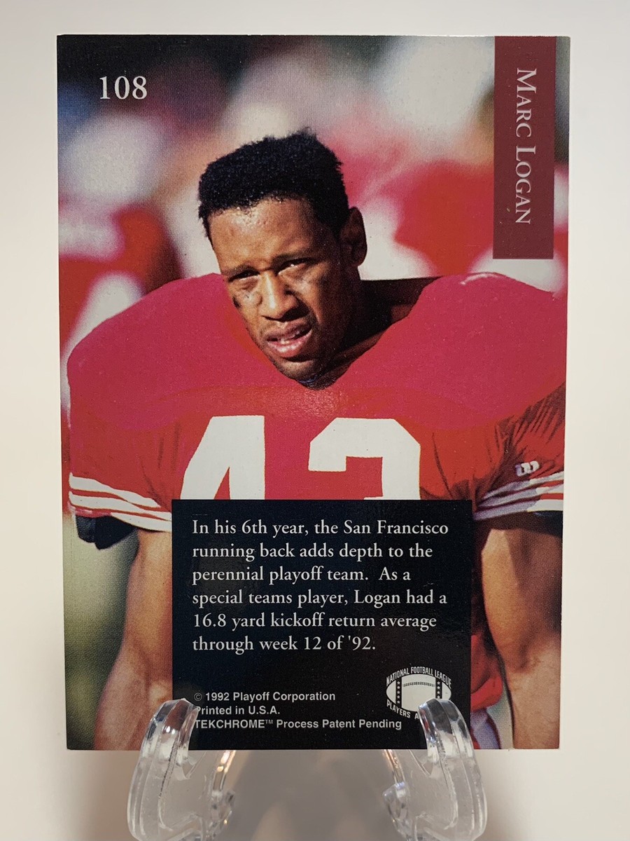 1992 Playoff Football Marc Logan #108 San Francisco 49ers | eBay