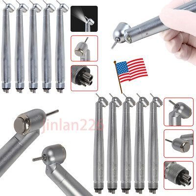 FDA Dental 45 Degree LED Handpiece High Speed Push Turbine NSK Style 4 Hole USPS