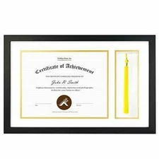 11x17.5 Black Diploma Shadow Box Frame 8.5x11 Document/Certificate Tassel Holder