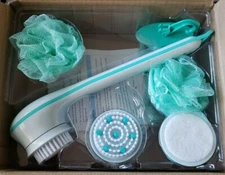 Idea Village Spin Spa, Deluxe Spinning Body Brush 10 Piece Kit NIB (24D)