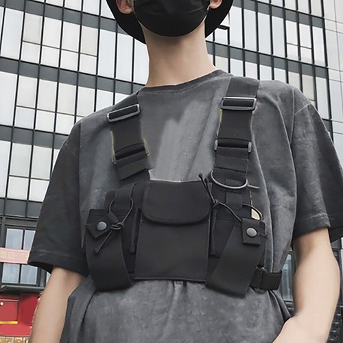 Cool Mens Chest Rig Bag Vest Hip Hop 