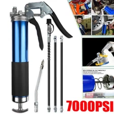 7000 PSI Manual Grease Gun Pistol Grip Hnadle 14Oz Flex Hose Heavy Duty