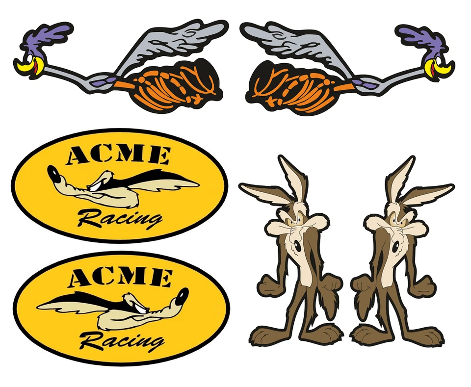 6x Road Runner Aufkleber Kult Sticker Coyote Oldtimer Oldschool V8 Auto USA TOP