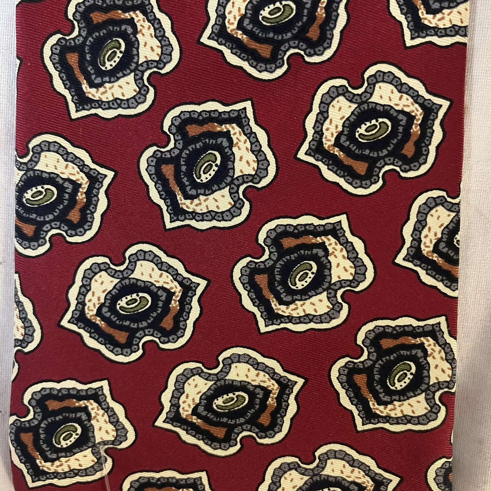 Robert Talbott Carmel Red Multicolor Geometric Ti… - image 2