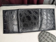 Wild Alligator Tri fold Wallet gator swamp skin leather hide JU42