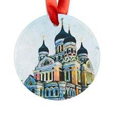 TALLINN ESTONIA Church View, Estonian Travel, Personalized Acrylic Ornament