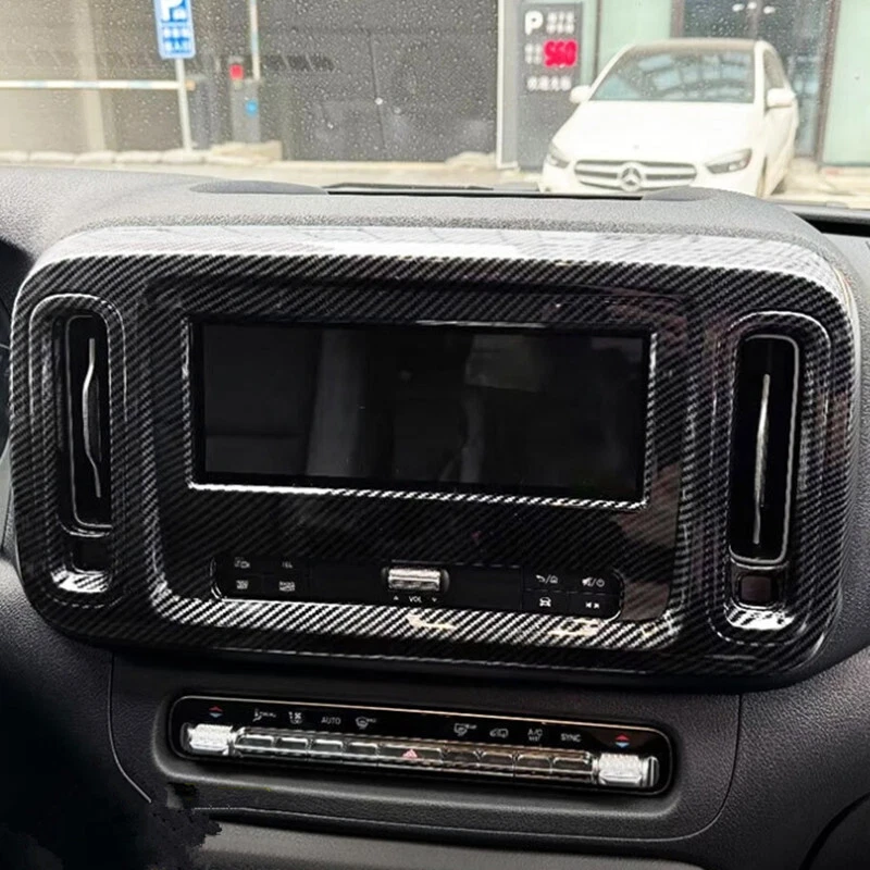 Cubierta de cuadro de navegación delantera de fibra de carbono para Mercedes-Benz VITO 2024 2025 Foto 2 de 4