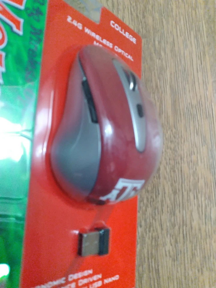 Texas A&M Aggies Wireless Optical Mouse 2.4G Windows / Mac College NCAA - Image 3 of 4