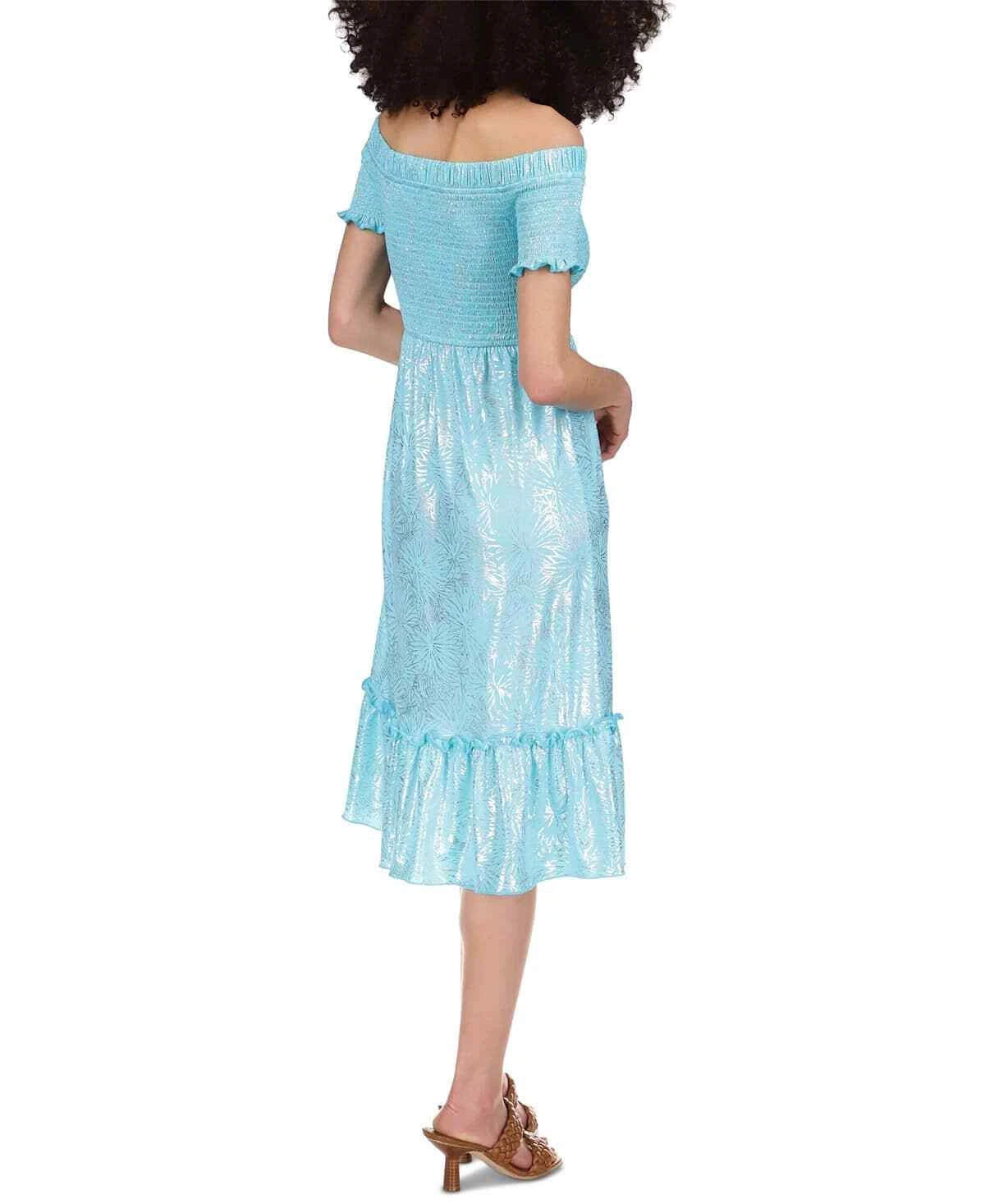 Abito Midi MICHAEL Michael Kors donna stampa lamina blu affocato XS blu