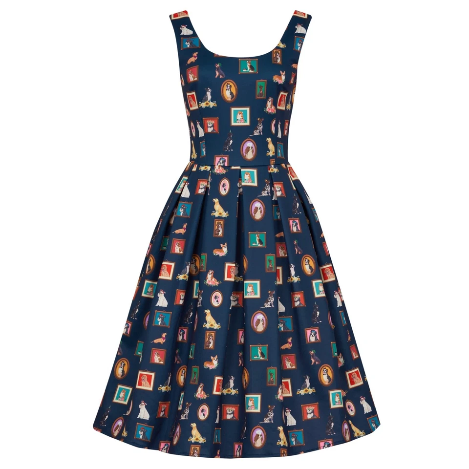 Dolly and Dotty Cane Portrait Stampa Abito 8-26 Bizzarro Alt Colorato Amante Vtg - Immagine 3 di 3