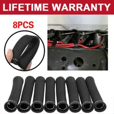 2500° Spark Plug Wire Boots Protectors Sleeve Heat Shield Cover For SBC BBC 8Pcs