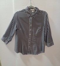 Coldwater Creek No-Iron Button Up Woman Blouse 3/4 Size M