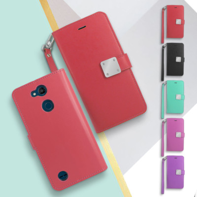 For LG X Power 3/2 / LG X Charge Leather Wallet Flip Folio Stand Case Cover