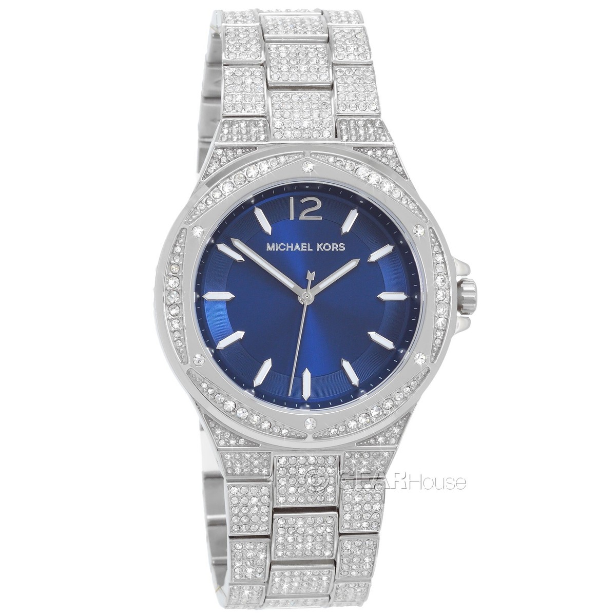 Michael Kors Lennox Womens Watch Pave Crystals Logo Dial Stainless Steel… Michael Kors MK6992 Lennox Pave Glitz Pink Crystal Rose Gold  main image 2