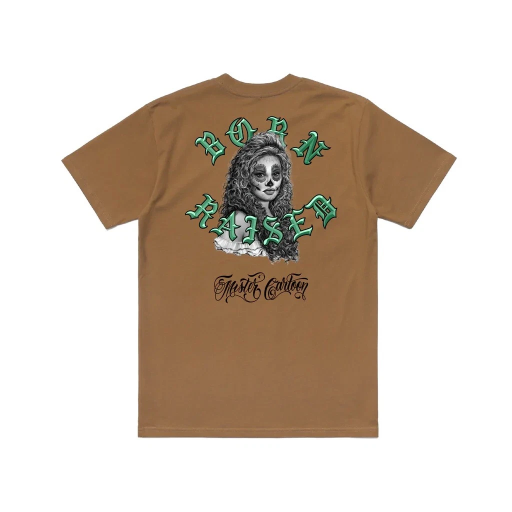 Born x Raised + Mr. Cartoon Muerta Tee: Camel, Size XL