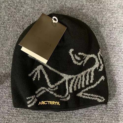 New Arcteryx Bird Head Black Toque Beanie Hat Orca black Merino wool Knitted Cap - Picture 4 of 16