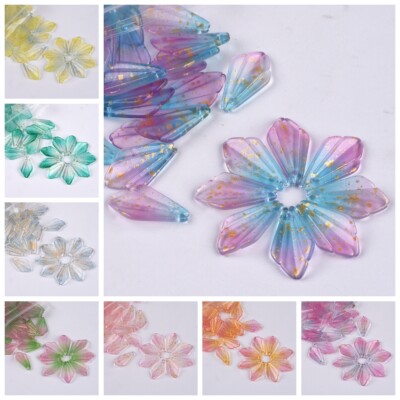 10pcs Arrow Shape Petal 23x13mm Lampwork Glass Loose Pendants Beads DIY Jewelry