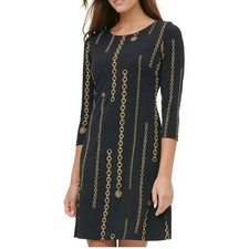 Tommy Hilfiger Chain Print Shift Dress Women's Size Small