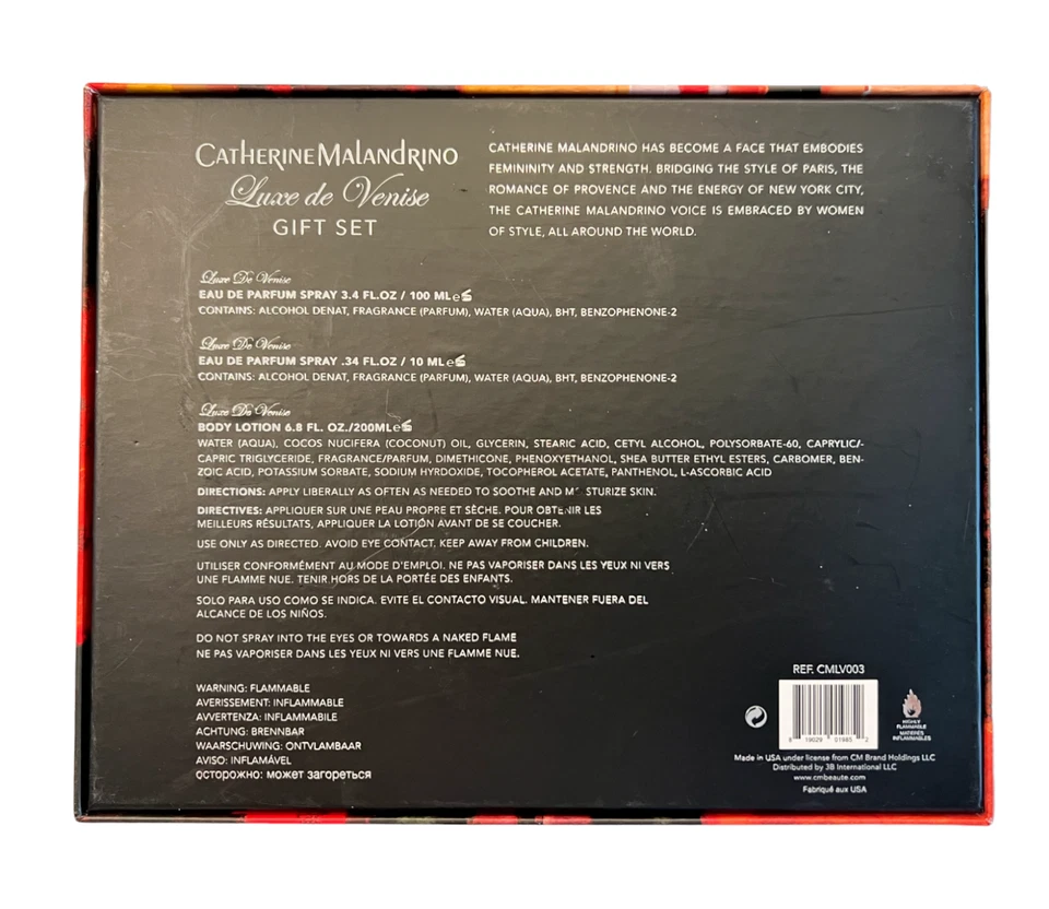 Catherine Malandrino Luxe de Venise 3 Piece Gift Set Eau de Parfum Lotion Spray - Image 3 of 3