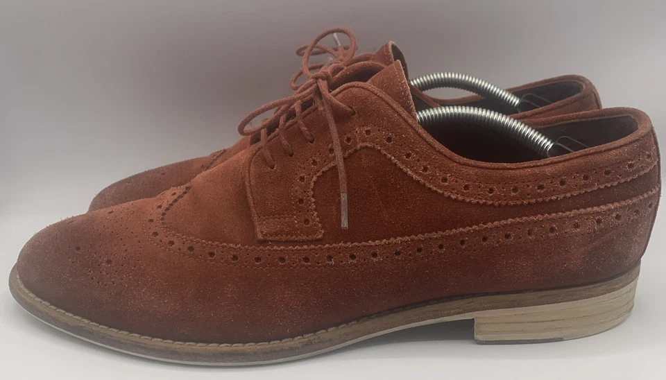 Zapato Hugo Boss Oxford Derby Punta de Ala Gamuza Talla 11/44 Naranja Foto 2 de 4