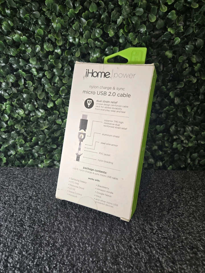 iHome 5 ft. Nylon Sync & Charge Micro USB 2.0 Cable for Android Devices - Black - Image 3 of 4