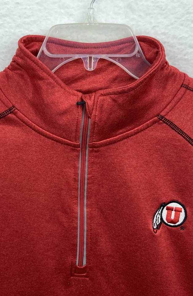 Utah Utes KA For Her 1/4 Zip Pullover Top L/G  Red  Long Sleeve Shirt Active VG - Image 3 of 4