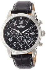 Invicta IBI-90242-001 Men's I by Invicta Quartz Chrono Black Dial Leather Watch