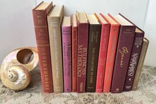 Vtg Red Brown Art Book Collection Lot Decorative Hardcover Stack spines Library