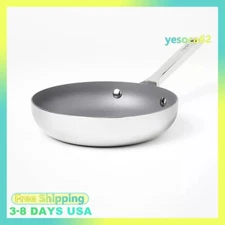 8" Nonstick Stainless Steel Fry Pan Silver - Figmint™:Ceramic Nonstick,Brand new