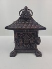 Antique Japanese House Brown Cast Iron Outdoor Patio Porch Lantern Lamp Candle A