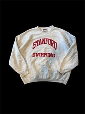 Vintage 90s Stanford University Reverse Weave Crewneck Sweatshirt XL Grey Heavy