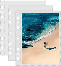 30-Pack 5"x7" Photo Sleeves for A5 6-Ring Binders and 3-Ring Mini Binders, 60 Po