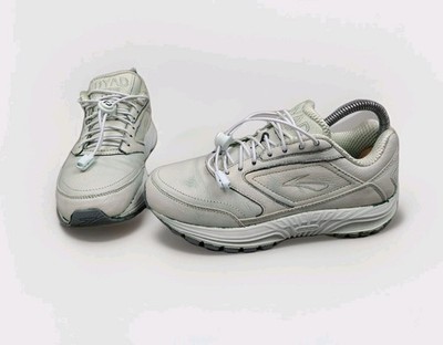 Brooks Dyad Walker Leather White Sneakers Style 6200471B111 Women's 8.5 Shoes
